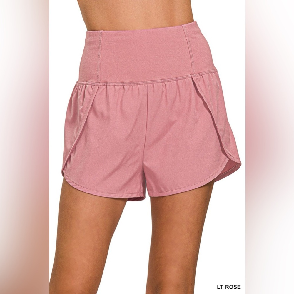 Zenana High Waisted Zippered Back Pocket Running Shorts